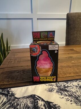 Needoh Pink Ice Cream Cone Squeezable Stress Toy